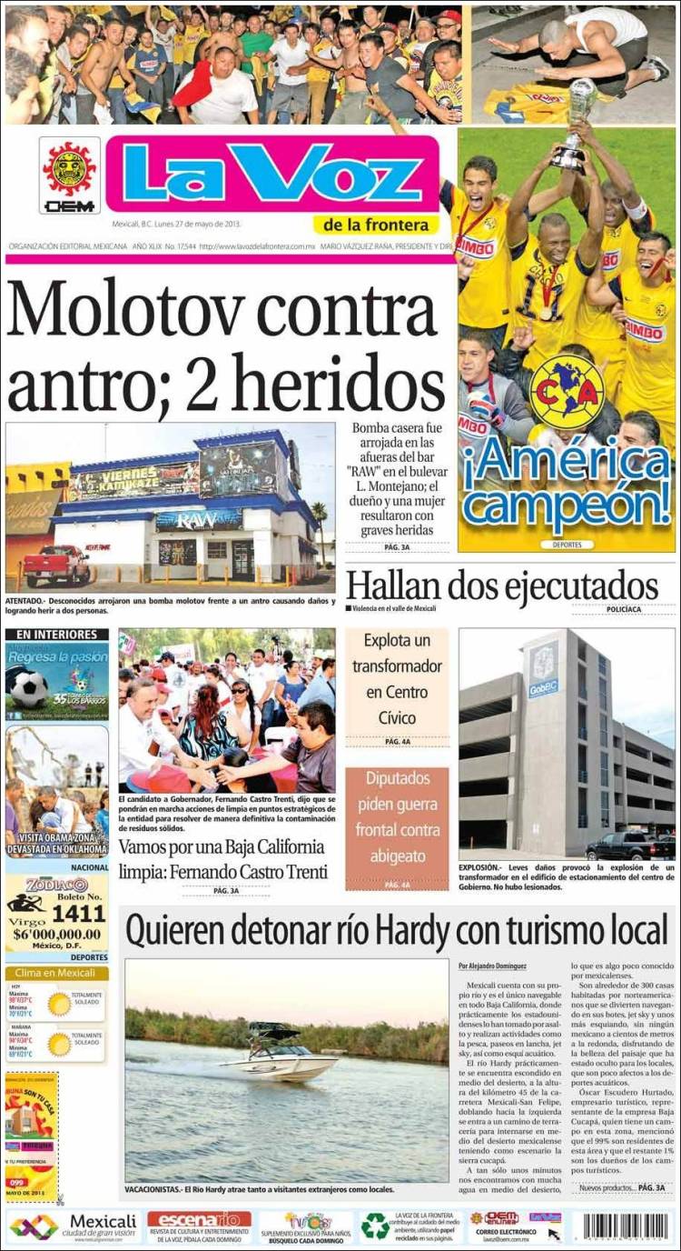 Coding: Portadas y campañas de dos periódicos en Mexicali: La Voz de la  Frontera y La Crónica. - PageOneX